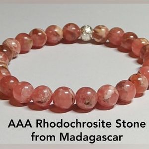 AAA Rhodochrosite Stone Bracelet from Madagascar